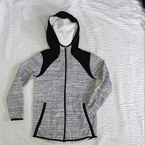 Champion boy zip Hoodie, youth L 10/12, Grey and Black